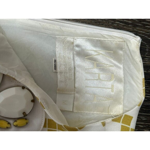 KARTA Ivory Butterfly Large Jewel Beaded Dress Top Size Medium M Geometric N69 - Picture 4 of 5